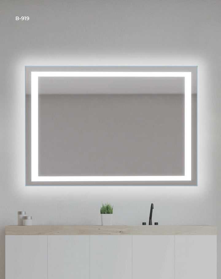 ESPEJO "ALMA 918" CANTO PULIDO  CON LUZ LED DIRECTA PREPARADO PARA HORIZONTAL O VERTICAL