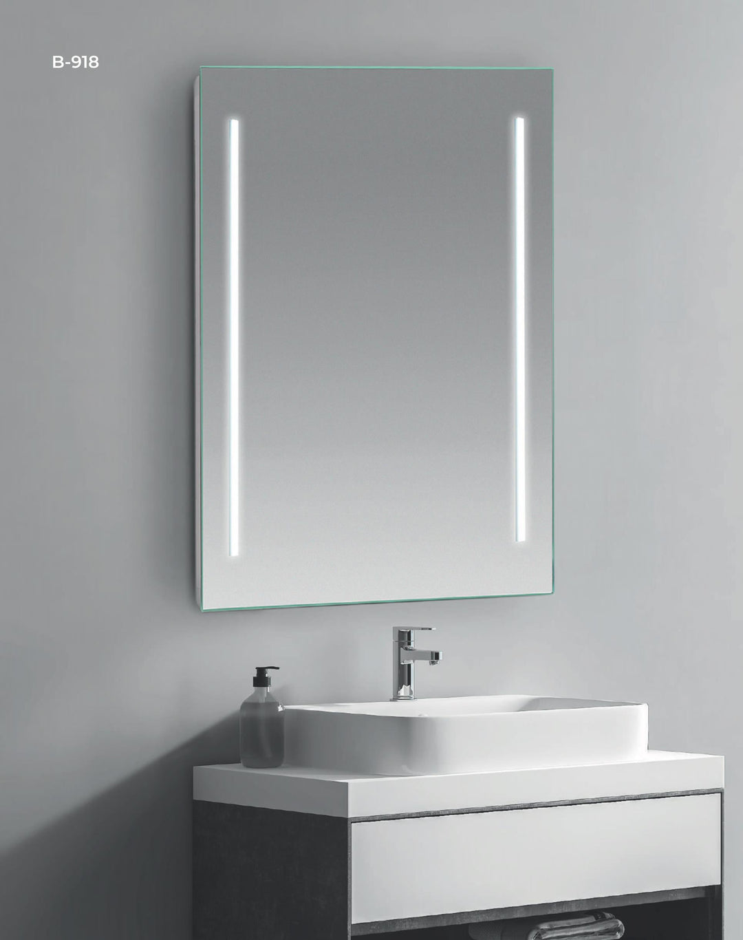 ESPEJO "ALMA 919" CANTO PULIDO CON LUZ LED RETROILUMINADO PREPARADO PARA HORIZONTAL O VERTICAL