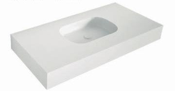 LAVABO DE CARGA MINERAL "ALMA BOX" UN SENO RECTANGULAR, Blanco mate