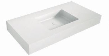 LAVABO DE CARGA MINERAL "ALMA COCKTAIL" UN SENO RECTANGULAR, Blanco mate