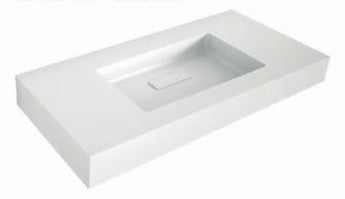 LAVABO DE CARGA MINERAL "ALMA HOLD" UN SENO RECTANGULAR, BLANCO MATE