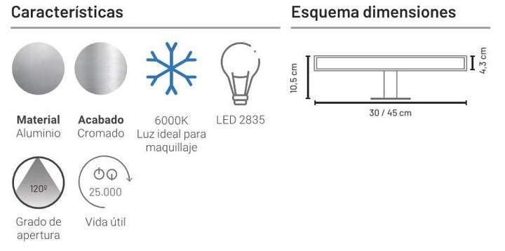 APLIQUE "HYDRA" CON LUZ LED
