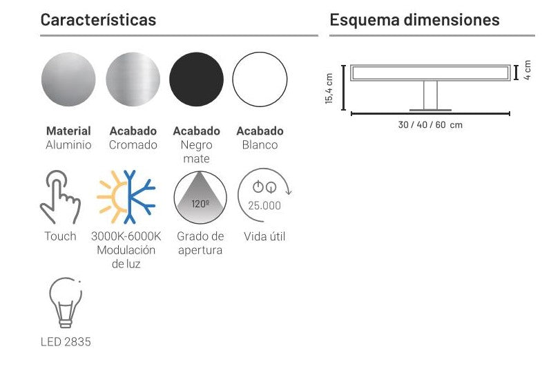 APLIQUE "LEO" CON LUZ LED