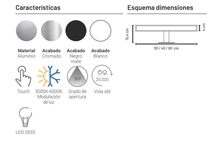 APLIQUE "LEO" CON LUZ LED