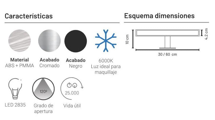 APLIQUE "UNO" CON LUZ LED